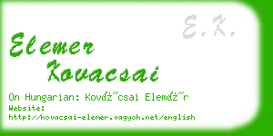 elemer kovacsai business card